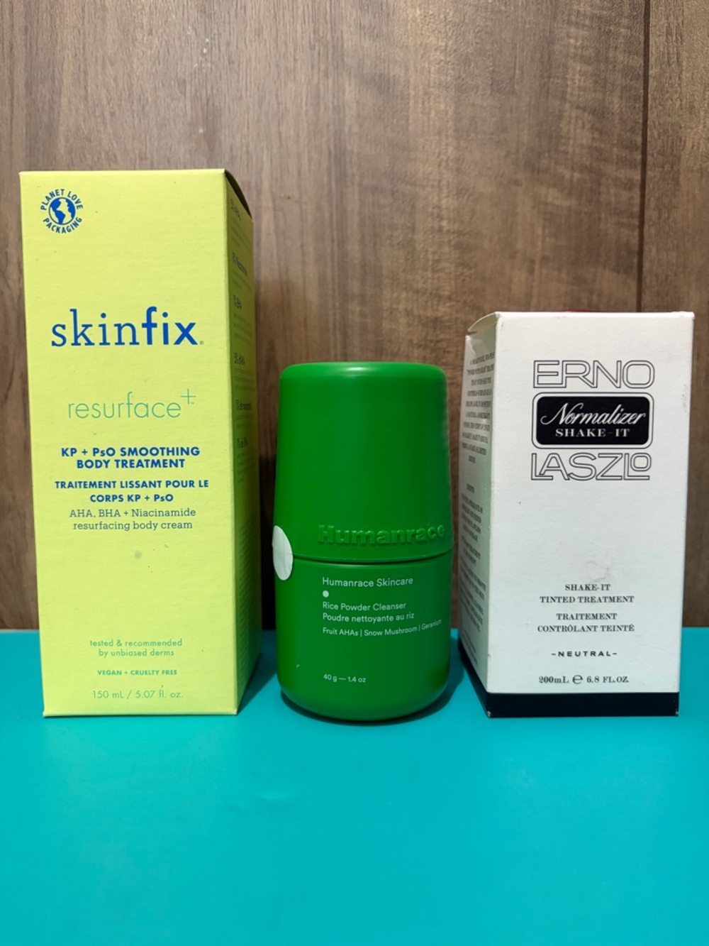Humanrace Rice Powder, Erno Laszlo Treatment, Skinfix Resurface Treatment